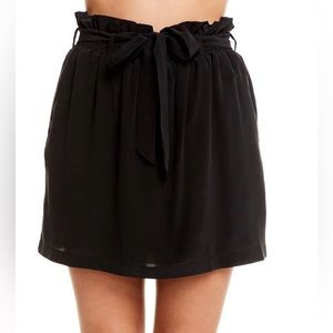 Chaser Black Mini-Skirt with paper-bag waist…
